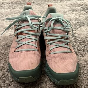 On Running Women's Pink and Green Sneakers